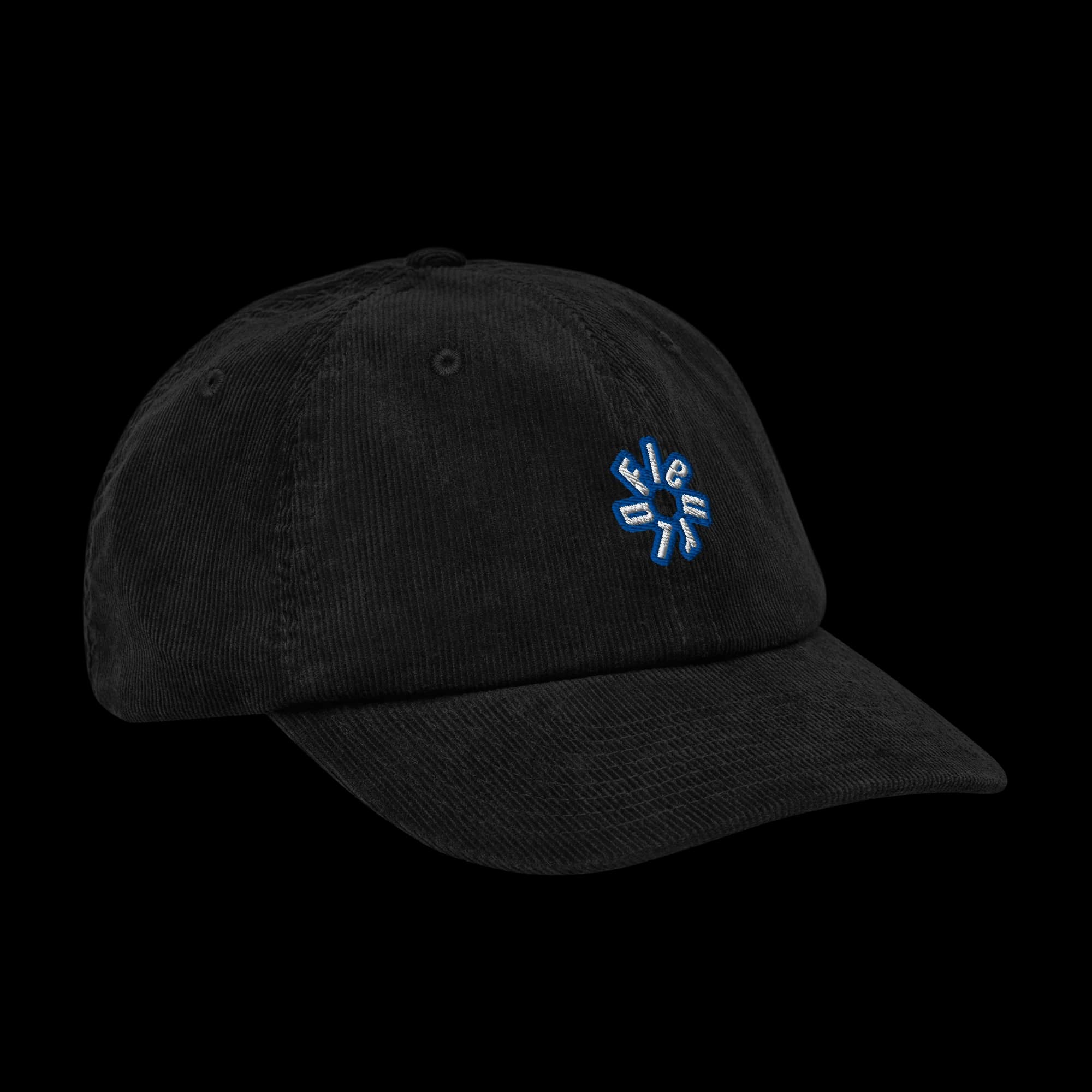 Adjustable strap detail on black Original corduroy cap