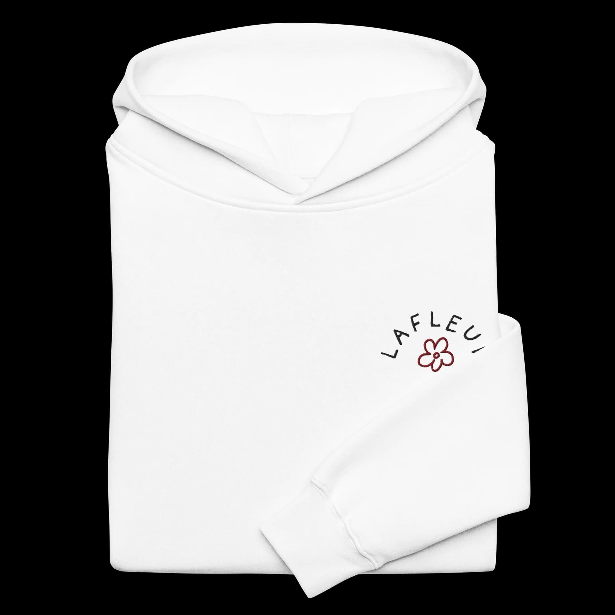 Relaxed fit of Bloom white hoodie — side or back view