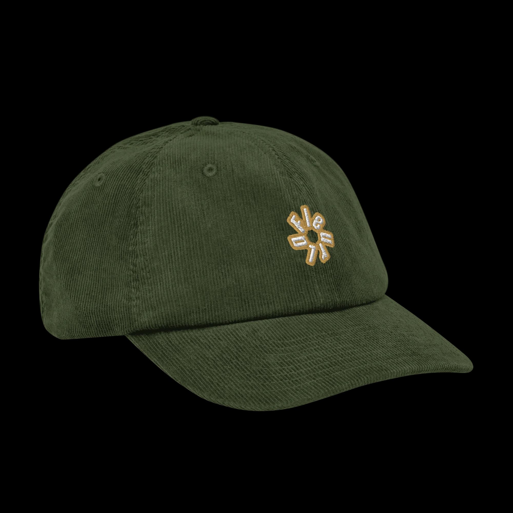 Olive Orée dad cap, side view with adjustable strap