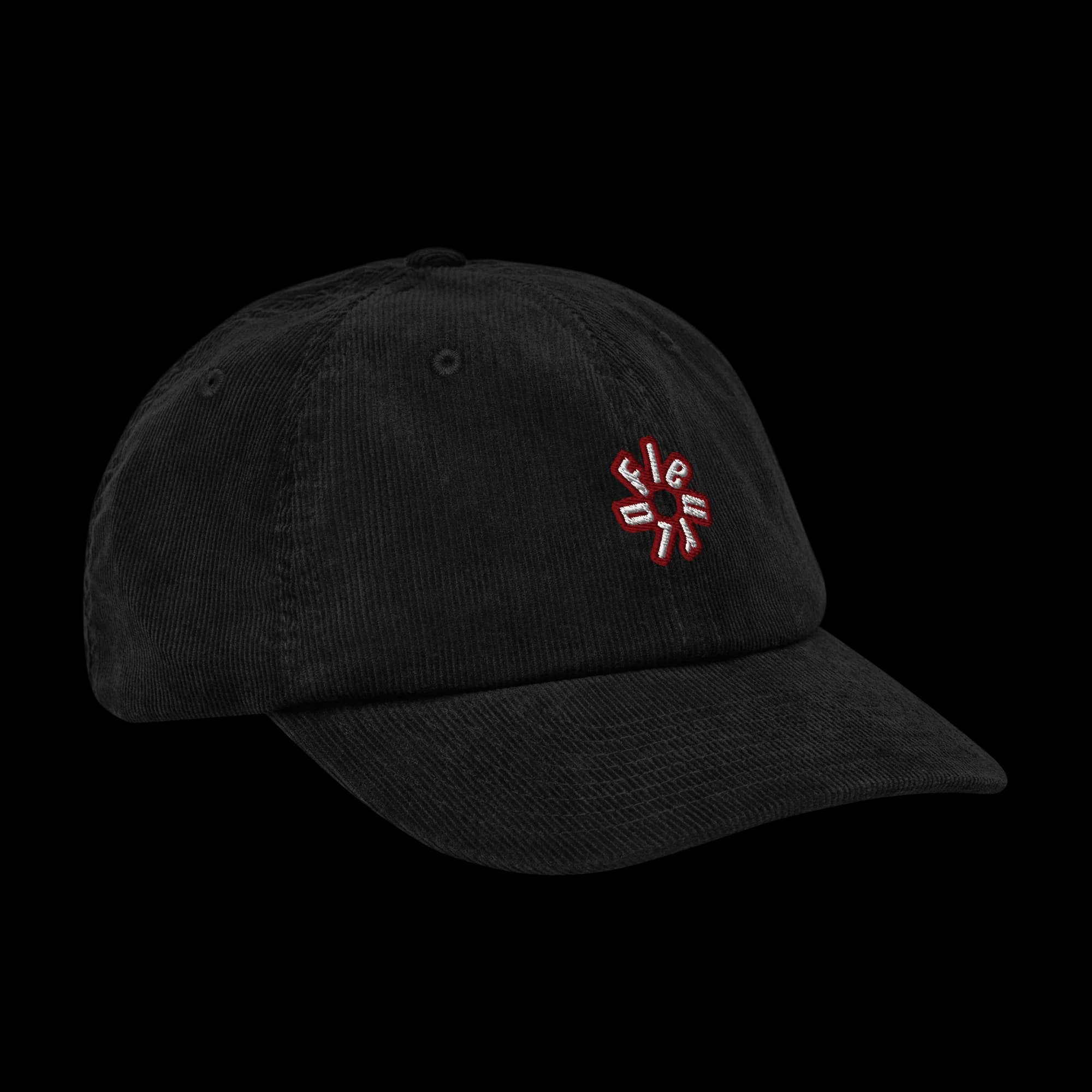 Original Black Corduroy Cap — Red Logo 4