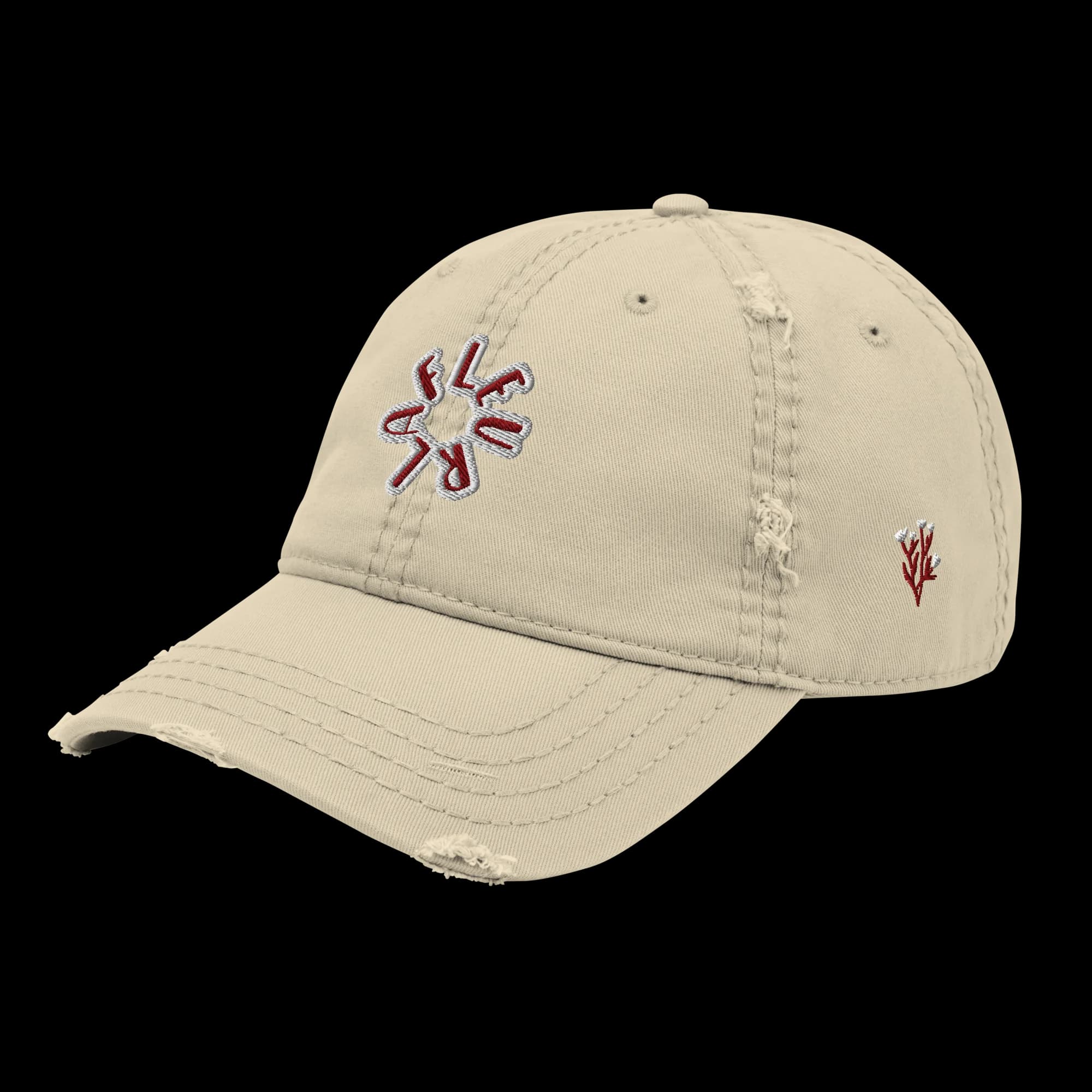 Gorra LaFleur Vintage con efecto desgastado – Beige 3