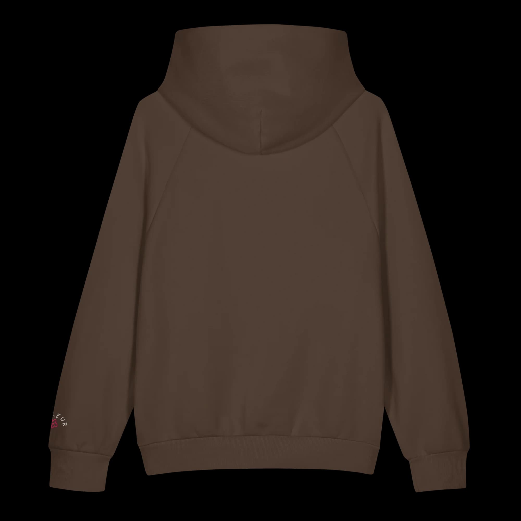 Oversized fit of chestnut Art, I Guess hoodie, side angle