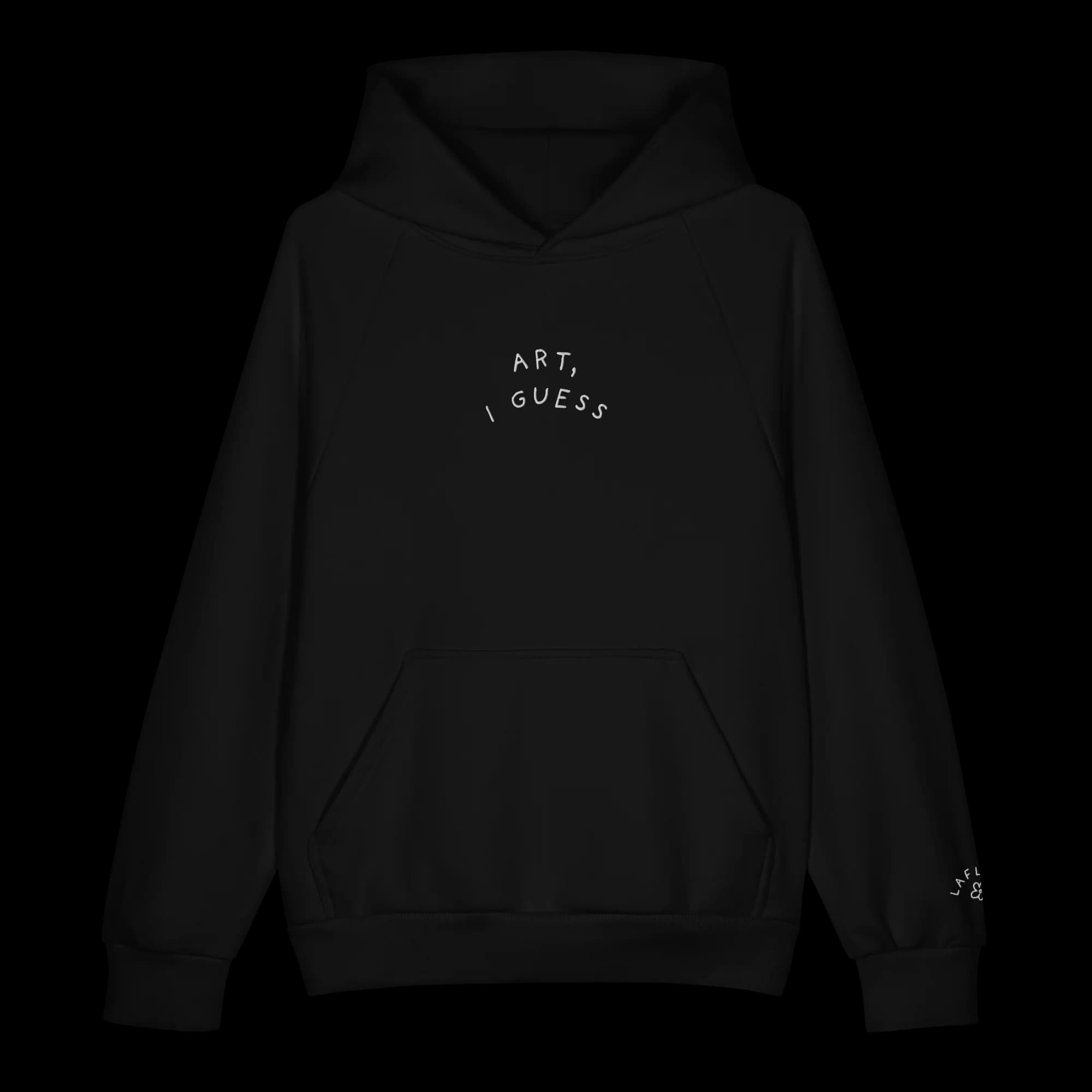 Art, I Guess Embroidered Black Heavyweight Hoodie