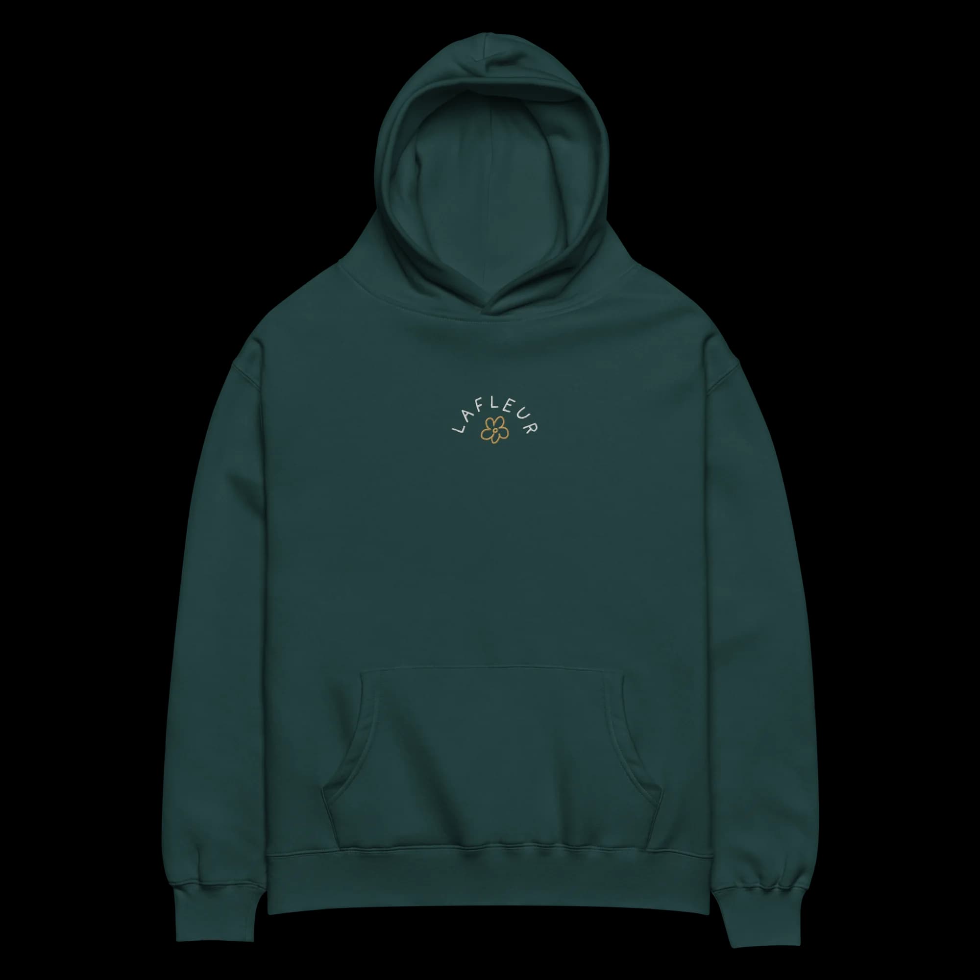 Latencia Embroidered Pine Green Hoodie